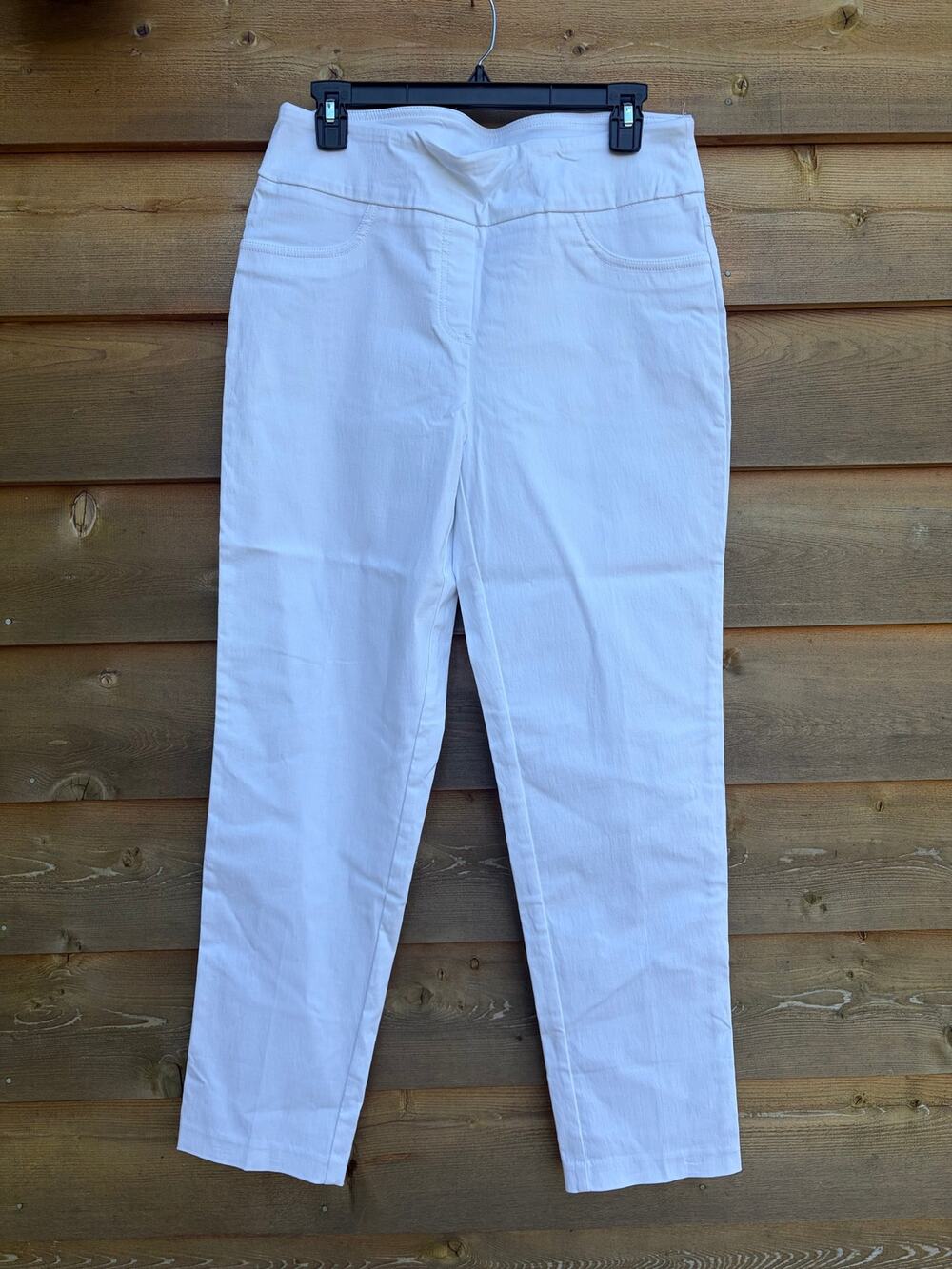 Ruby Rd white high waisted straight leg pants